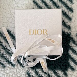 Dior White Box with Gold Logo and Ribbon